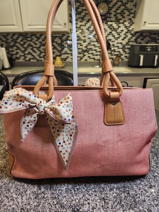 Burberry Handbags - Burberry Vintage Pink Canvas Satchel/Tote Bag With COA